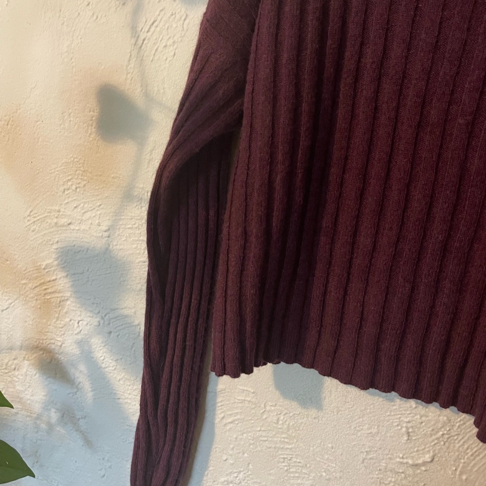 Madewell Deep Purple Knit Ribbed Long Sweater - Picture 3 of 7
